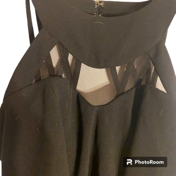 Speechless Juniors black halter mini dress with mesh in front strappy back sz 0 - Picture 6 of 6